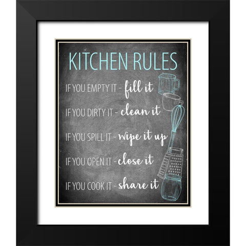 Kitchen Rules Black Modern Wood Framed Art Print with Double Matting by Allen, Kimberly