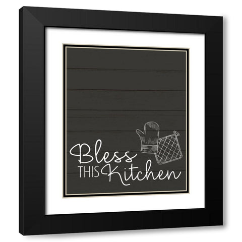 Bless this Kitchen Black Modern Wood Framed Art Print with Double Matting by Allen, Kimberly