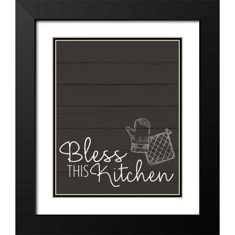 Bless this Kitchen Black Modern Wood Framed Art Print with Double Matting by Allen, Kimberly