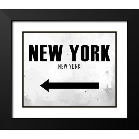 New York Arrow Black Modern Wood Framed Art Print with Double Matting by Allen, Kimberly