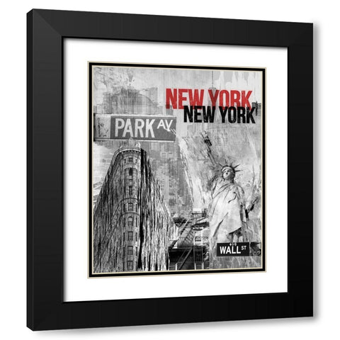 NY Park Ave Black Modern Wood Framed Art Print with Double Matting by Allen, Kimberly