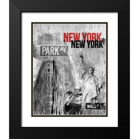 NY Park Ave Black Modern Wood Framed Art Print with Double Matting by Allen, Kimberly