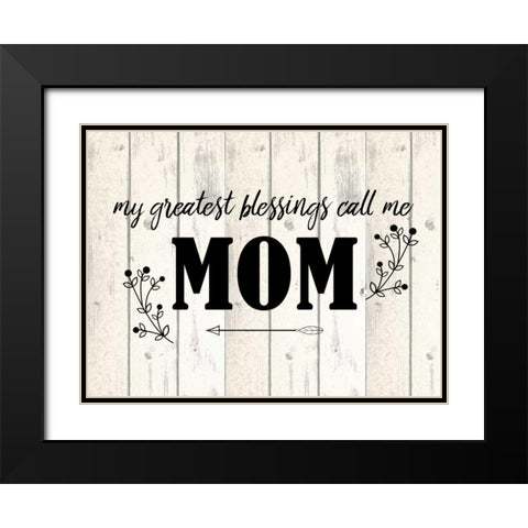 Call Me Mom Black Modern Wood Framed Art Print with Double Matting by Allen, Kimberly