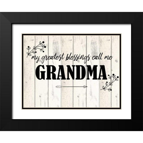 Call Me Grandma Black Modern Wood Framed Art Print with Double Matting by Allen, Kimberly