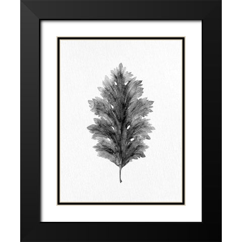 Acanthus Leaf 1 Black Modern Wood Framed Art Print with Double Matting by Allen, Kimberly