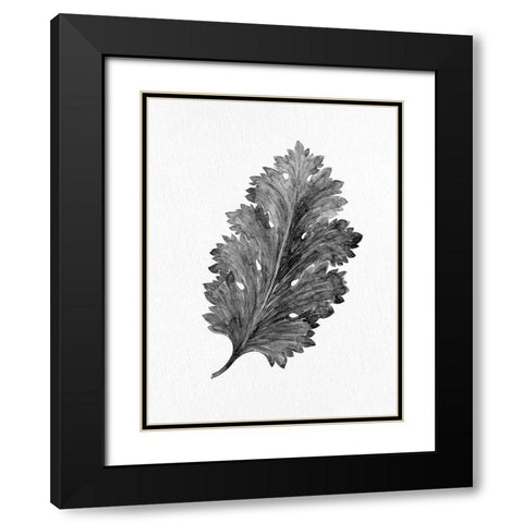 Acanthus Leaf 2 Black Modern Wood Framed Art Print with Double Matting by Allen, Kimberly