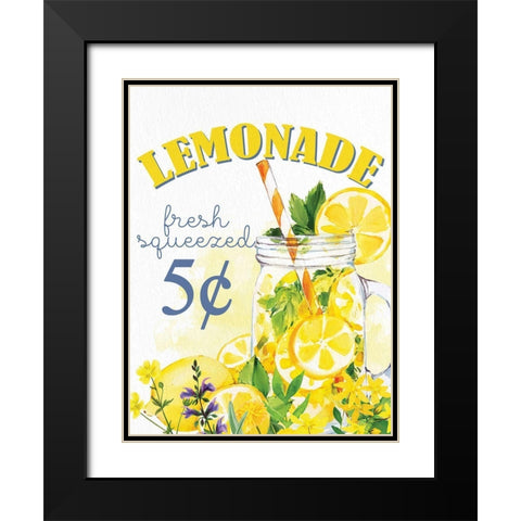 Lemon Tile 8 Black Modern Wood Framed Art Print with Double Matting by Allen, Kimberly