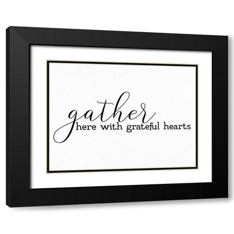 Gather Here Black Modern Wood Framed Art Print with Double Matting by Allen, Kimberly