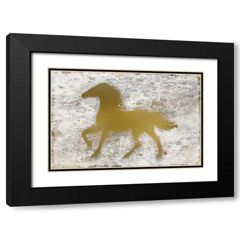 Golden Horse Black Modern Wood Framed Art Print with Double Matting by Allen, Kimberly