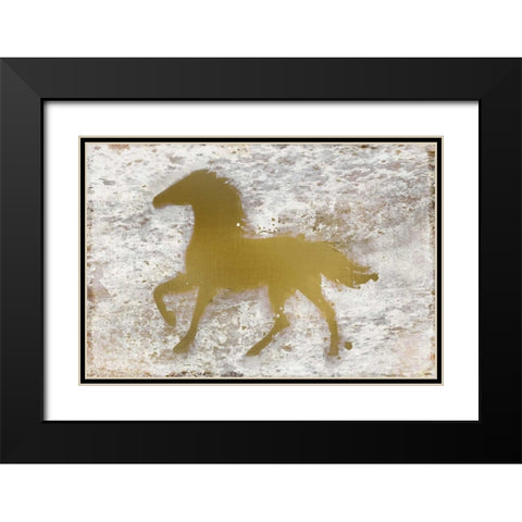 Golden Horse Black Modern Wood Framed Art Print with Double Matting by Allen, Kimberly