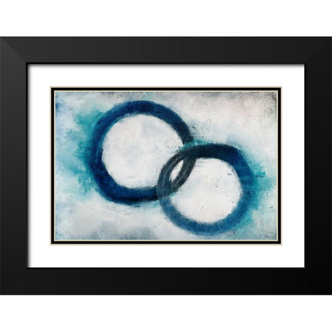 Navy Rings Black Modern Wood Framed Art Print with Double Matting by Allen, Kimberly
