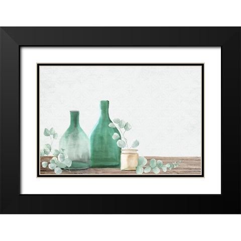 Eucalyptus Glass Black Modern Wood Framed Art Print with Double Matting by Allen, Kimberly