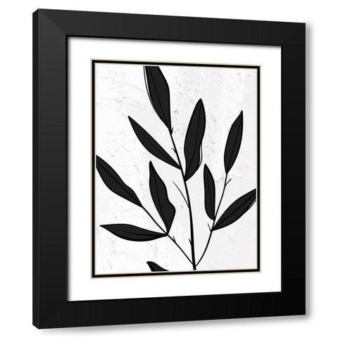 Plaster Leaves 1 Black Modern Wood Framed Art Print with Double Matting by Allen, Kimberly