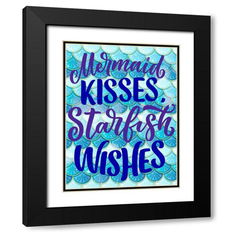 Mermaid Kisses Black Modern Wood Framed Art Print with Double Matting by Allen, Kimberly