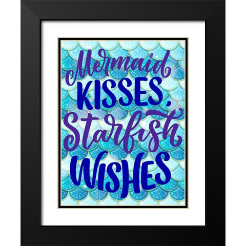 Mermaid Kisses Black Modern Wood Framed Art Print with Double Matting by Allen, Kimberly