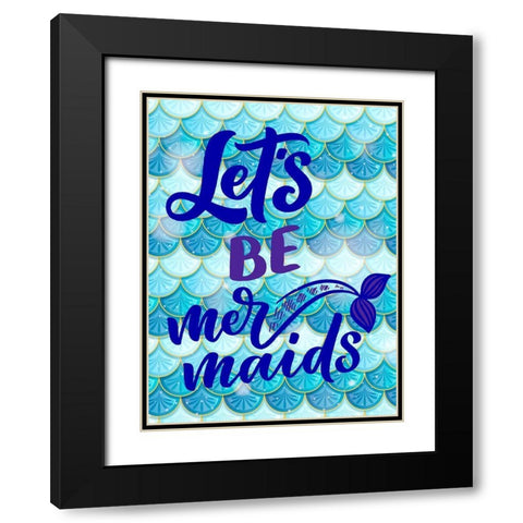 Mermaids Black Modern Wood Framed Art Print with Double Matting by Allen, Kimberly