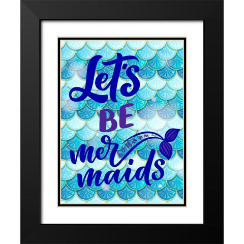Mermaids Black Modern Wood Framed Art Print with Double Matting by Allen, Kimberly