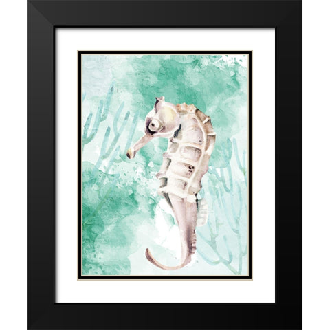 Seahorse Swimming Black Modern Wood Framed Art Print with Double Matting by Allen, Kimberly