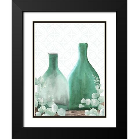 Eucalyptus Greens Black Modern Wood Framed Art Print with Double Matting by Allen, Kimberly
