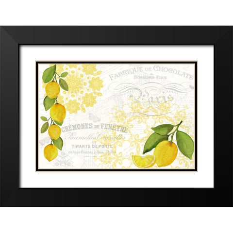 Mandala Lemon Black Modern Wood Framed Art Print with Double Matting by Allen, Kimberly