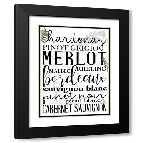 Wine Glass Ferns 4 Black Modern Wood Framed Art Print with Double Matting by Allen, Kimberly