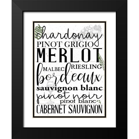 Wine Glass Ferns 4 Black Modern Wood Framed Art Print with Double Matting by Allen, Kimberly