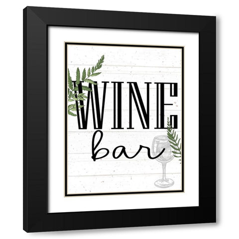 Wine Glass Ferns 5 Black Modern Wood Framed Art Print with Double Matting by Allen, Kimberly