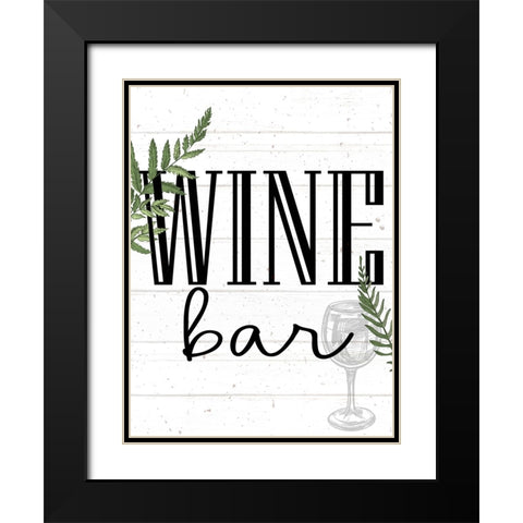 Wine Glass Ferns 5 Black Modern Wood Framed Art Print with Double Matting by Allen, Kimberly