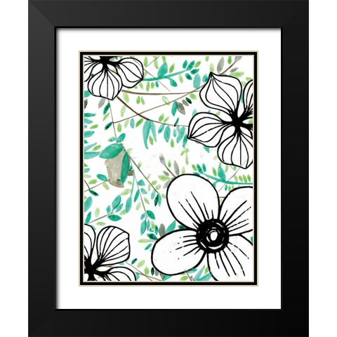 Greenery Black Modern Wood Framed Art Print with Double Matting by Allen, Kimberly
