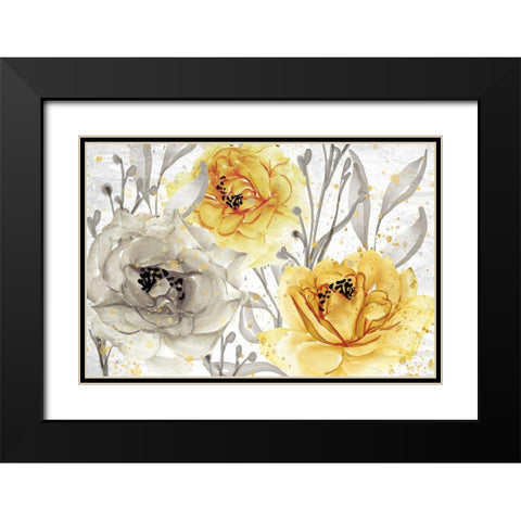 Yellow Blooming Black Modern Wood Framed Art Print with Double Matting by Allen, Kimberly