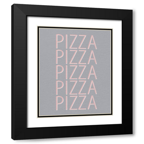 Pizza Black Modern Wood Framed Art Print with Double Matting by Allen, Kimberly
