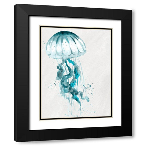 Jelly Jelly Teal 1 Black Modern Wood Framed Art Print with Double Matting by Allen, Kimberly