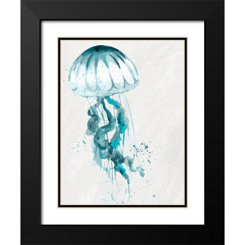 Jelly Jelly Teal 1 Black Modern Wood Framed Art Print with Double Matting by Allen, Kimberly