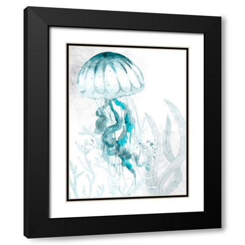 Jelly Swim 1 Black Modern Wood Framed Art Print with Double Matting by Allen, Kimberly