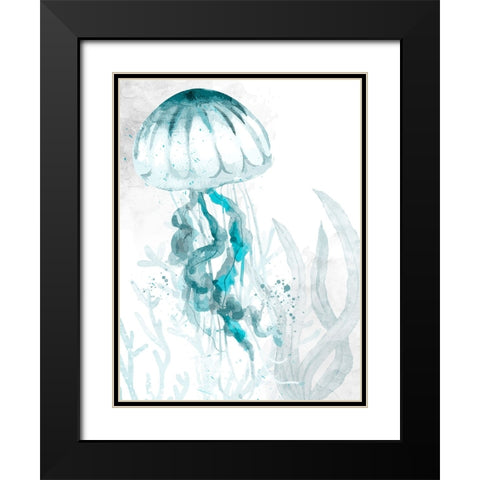 Jelly Swim 1 Black Modern Wood Framed Art Print with Double Matting by Allen, Kimberly