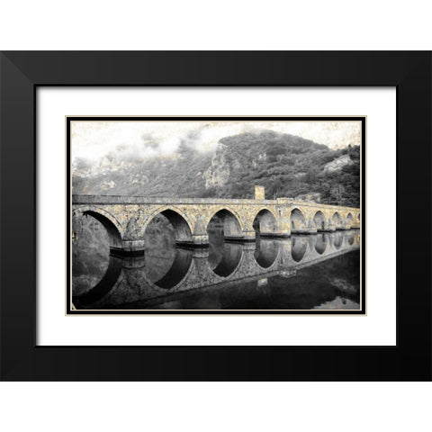 Across the Bridge Black Modern Wood Framed Art Print with Double Matting by Allen, Kimberly