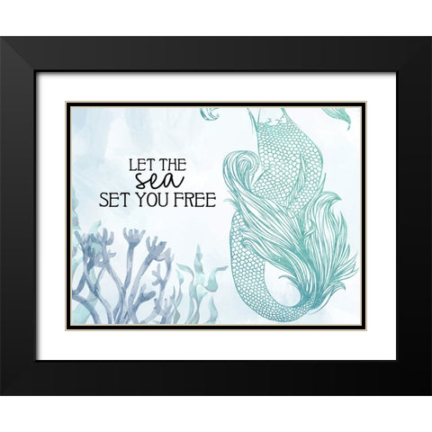 Let The Sea Black Modern Wood Framed Art Print with Double Matting by Allen, Kimberly