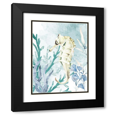 Seahorse Black Modern Wood Framed Art Print with Double Matting by Allen, Kimberly