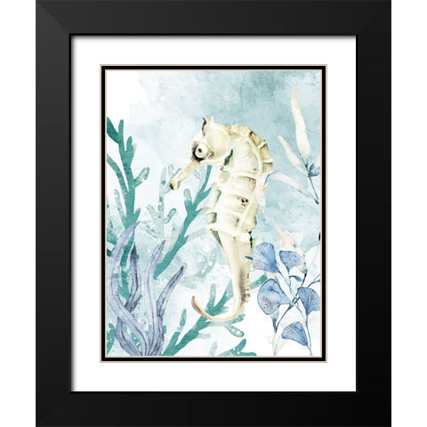 Seahorse Black Modern Wood Framed Art Print with Double Matting by Allen, Kimberly