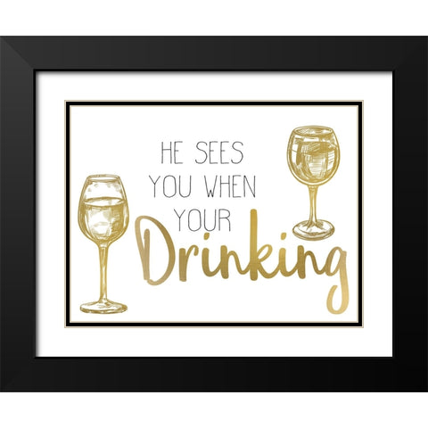 Cheer 4 Black Modern Wood Framed Art Print with Double Matting by Allen, Kimberly