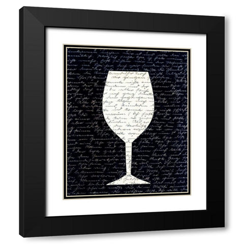 Wine on Black 1 Black Modern Wood Framed Art Print with Double Matting by Allen, Kimberly
