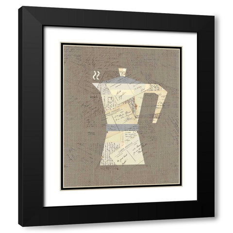 Postcard Coffee 1 Black Modern Wood Framed Art Print with Double Matting by Allen, Kimberly