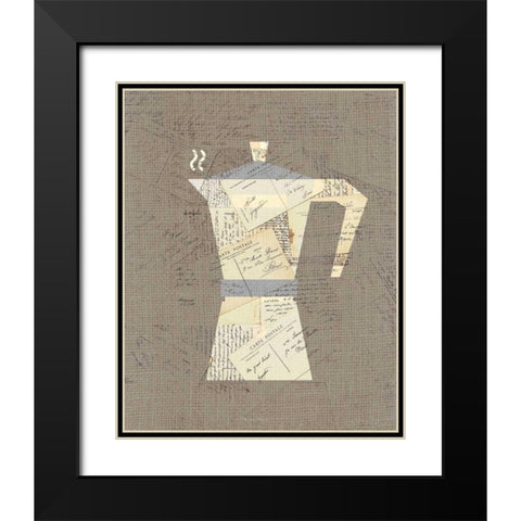Postcard Coffee 1 Black Modern Wood Framed Art Print with Double Matting by Allen, Kimberly