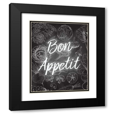 Chalkboard Kitchen 1 Black Modern Wood Framed Art Print with Double Matting by Allen, Kimberly