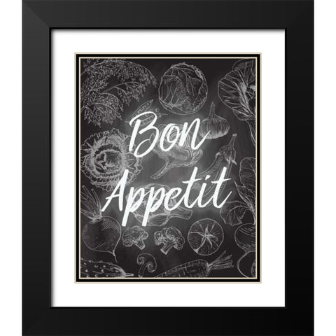 Chalkboard Kitchen 1 Black Modern Wood Framed Art Print with Double Matting by Allen, Kimberly