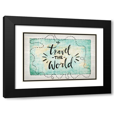 Travel the World Black Modern Wood Framed Art Print with Double Matting by Kimberly, Allen