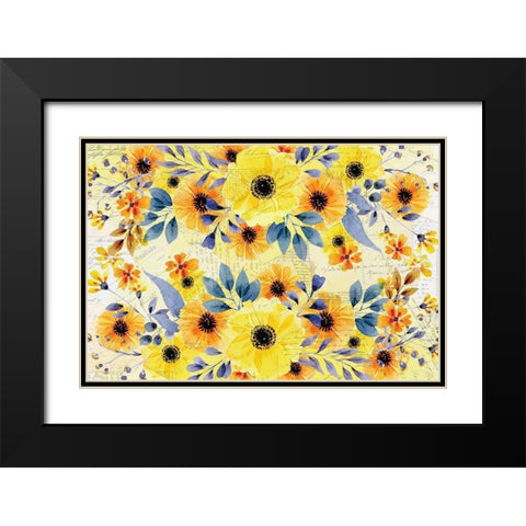 Yellow Summer Blooming  Black Modern Wood Framed Art Print with Double Matting by Kimberly, Allen