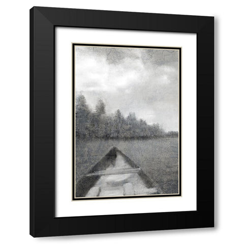 Canoe Tip Black Modern Wood Framed Art Print with Double Matting by Kimberly, Allen