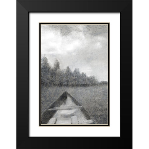 Canoe Tip Black Modern Wood Framed Art Print with Double Matting by Kimberly, Allen