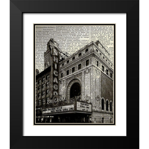 Newspaper City 2 Black Modern Wood Framed Art Print with Double Matting by Kimberly, Allen